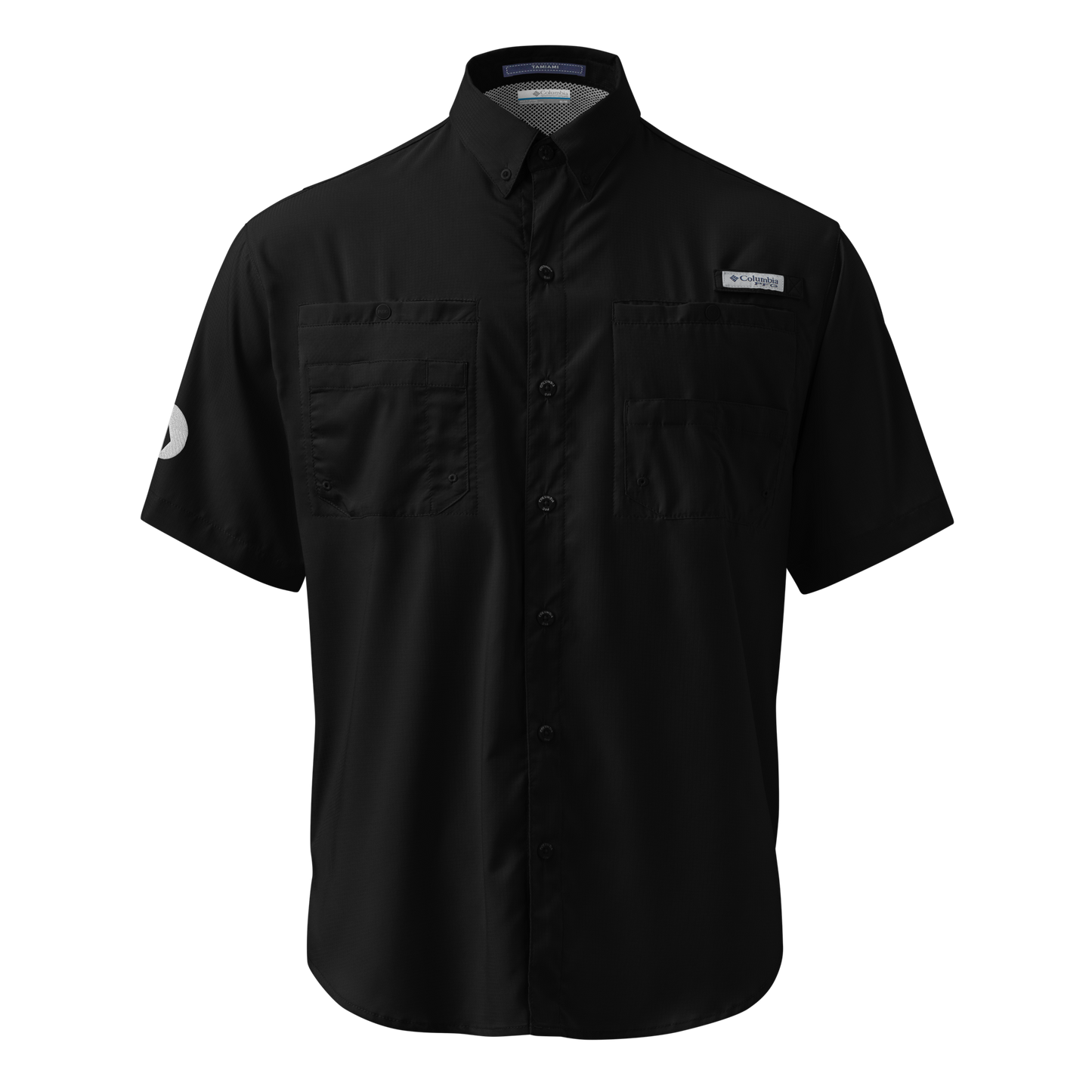 SCANable Men’s Columbia short sleeve button shirt dark