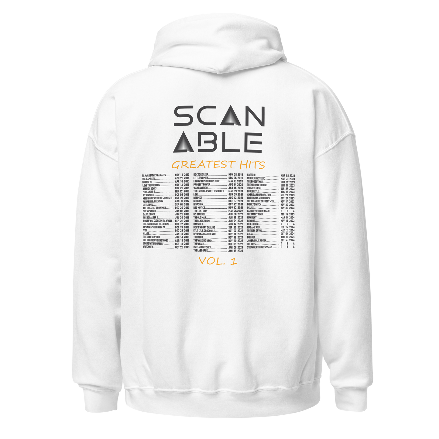 SCANable 10 Year Anniversary White Unisex Hoodie